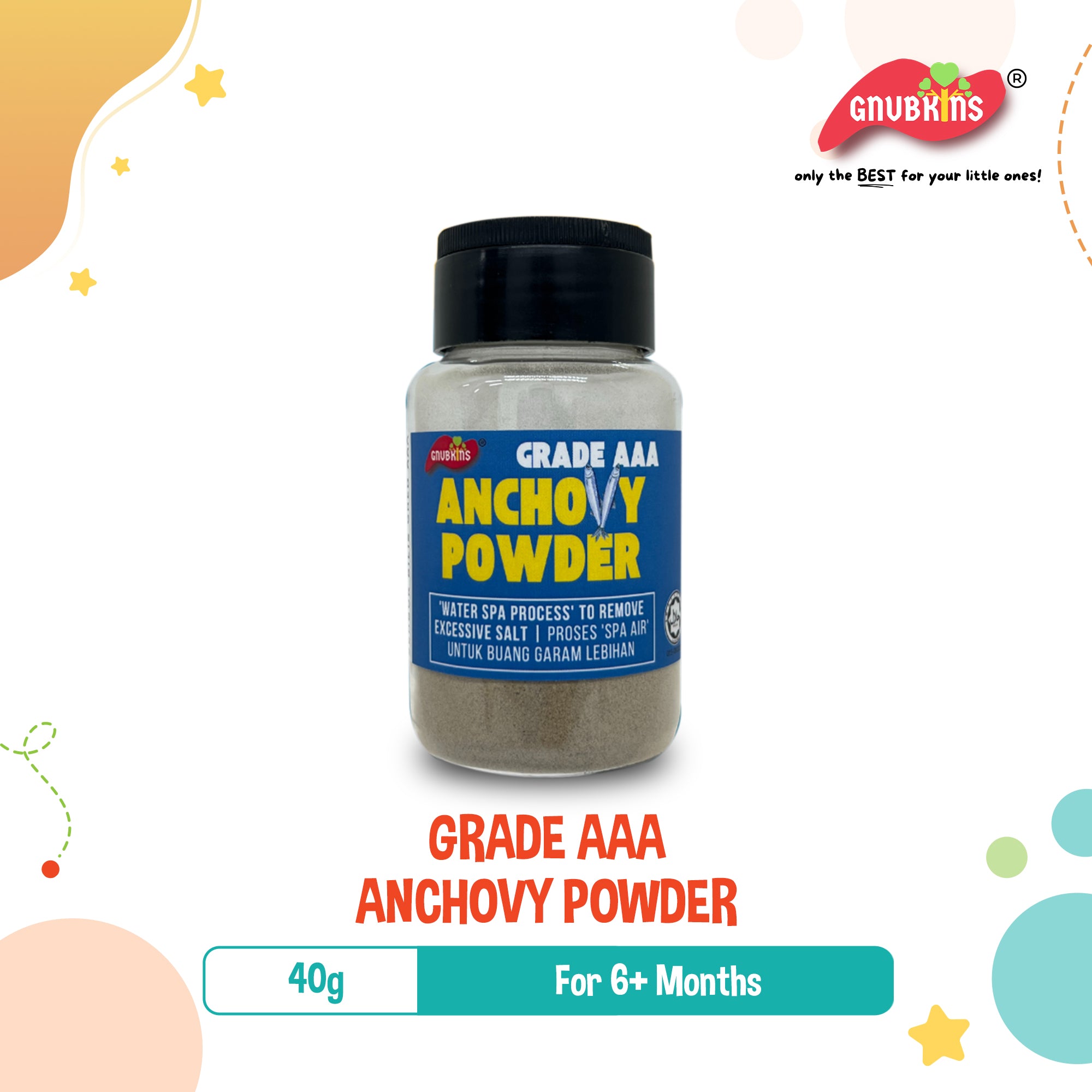 Gnubkins Seasoning Powders for 6M+, 3 Types (Anchovy, Chicken Stock, Mushroom)