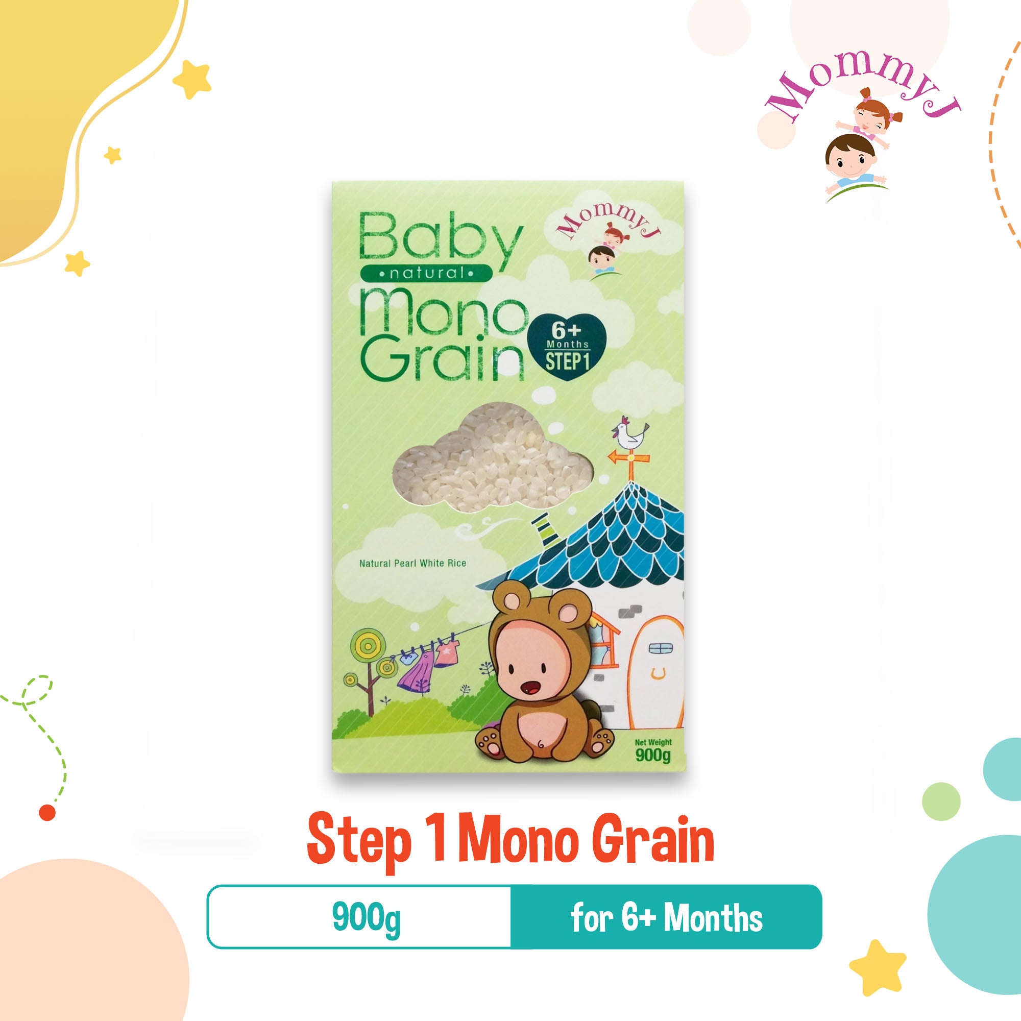 MommyJ Baby Rice Grain from 6M to 15M+, 5 Steps (Mono-Grain, Duo-Grain, Tri-Grain, Multi-Grain, Super-Grain)