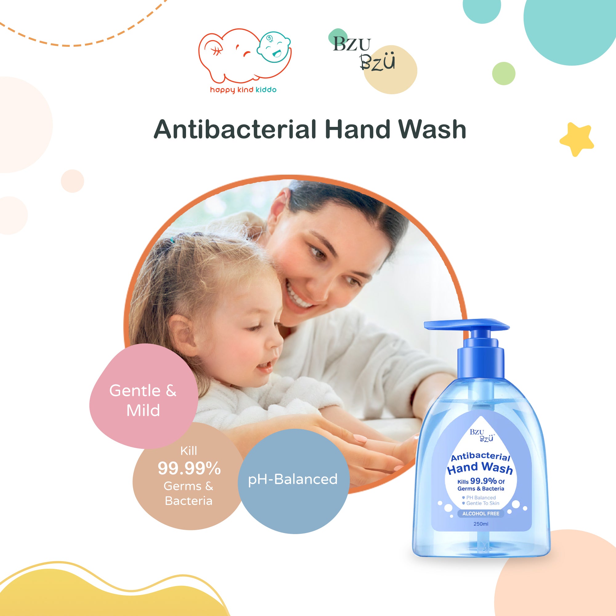 Bzu Bzu Antibacterial Hand Wash (250mL)