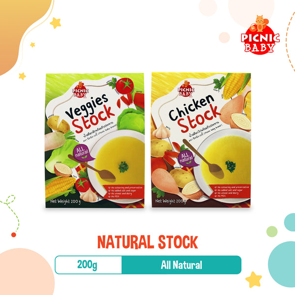 Picnic Baby Halal Natural Stock (200g), 2 Flavors (Chicken, Veggies)