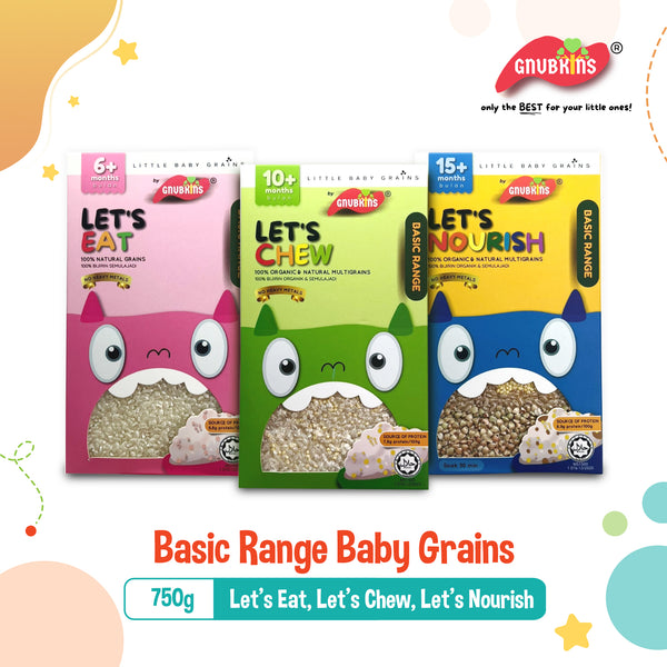 Gnubkins BASIC Range from 6M to 15M+, 3 Stages (Let's Eat, Let's Chew, Let's Nourish)
