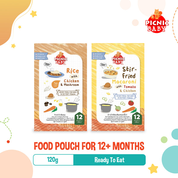 Picnic Baby Halal Food Pouch for 12M+, 2 Flavors