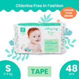Offspring Chlorine-Free Fashion Diaper, TAPE