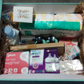 A packed Happy Kind Kiddo gift box seen from above