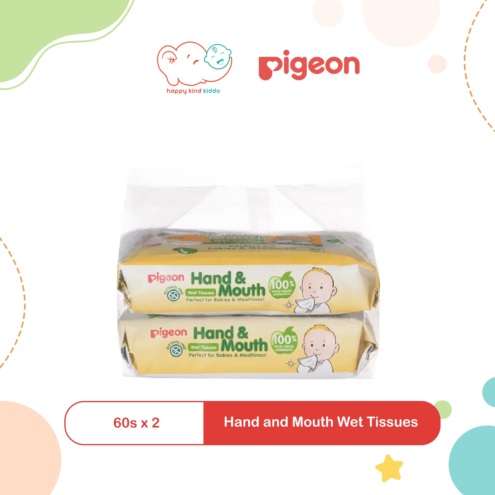 Pigeon Hand and Mouth Wet Tissues (60s x 2)