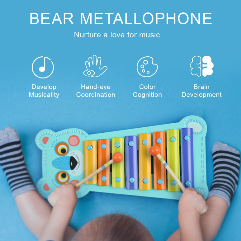 Mideer 7 Color Scale Metal Xylophone Metallophone