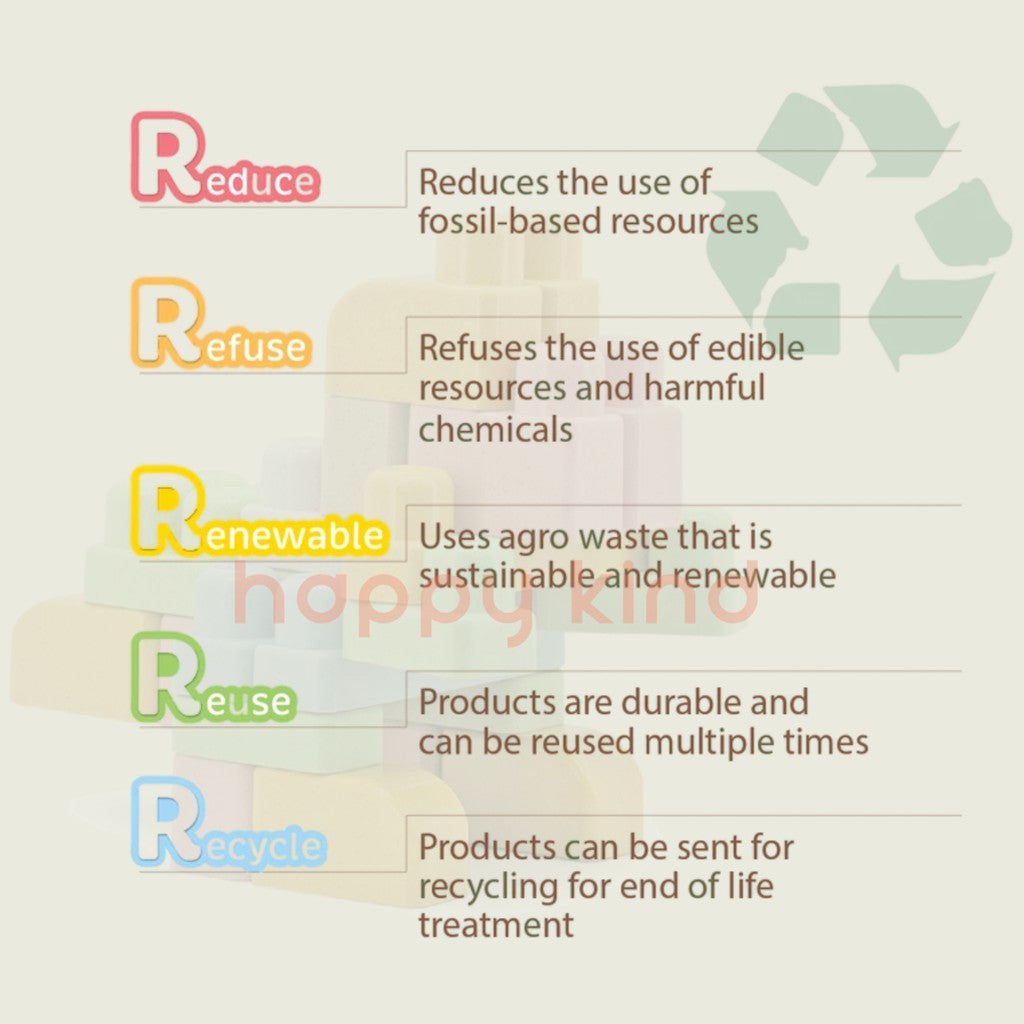 MiJoy Rice Husk Toy Blocks for 18M+ (60 Pieces)